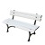 ŁAWKA z desek PVC + nogi aluminiowe / biały 130cm