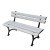 ŁAWKA z desek PVC + nogi aluminiowe / popiel marmur 130cm