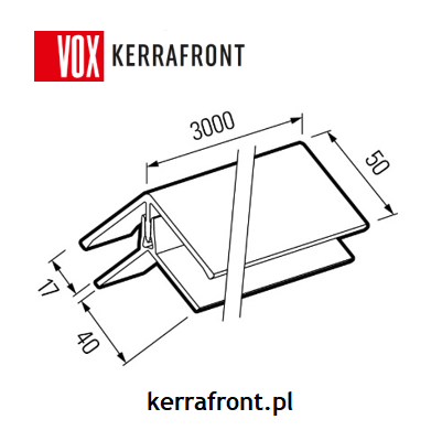 VOX - narożnik uniwersalny FS-222 (dwuczęściowy) do kerrafrontu alpine oak / 3m - schemat