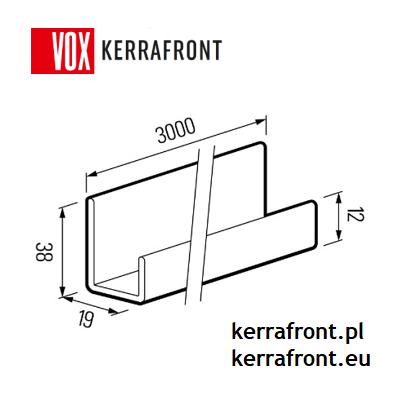 KERRAFRONT schemat - Listwa uniwersalna "U" FS-251