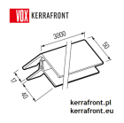 VOX - narożnik uniwersalny FS-222 do kerrafrontu (dwuczęściowy) silver grey / 3m - schemat