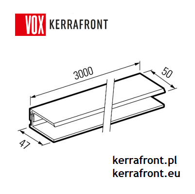 KERRAFRONT schemat - Listwa końcowa FS-252 (dwuczęściowa)