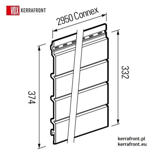 VOX KERRAFRONT apline oak - Deska elewacyjna FS-304 (33,2cm x 2,95m) Connex