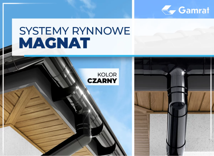 GAMRAT czarny - Rynna 125mm PVC