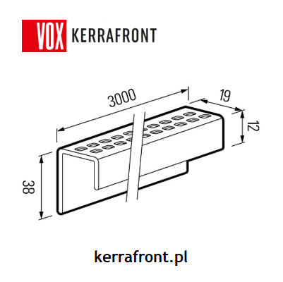 VOX - listwa wentylacyjna "U" FS-261 do kerrafrontu caramel oak / 3m - schemat