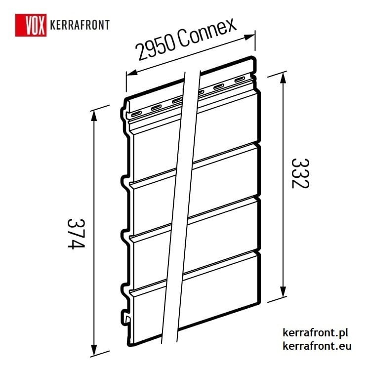 VOX KERRAFRONT caramel oak - Deska elewacyjna FS-304 (33,2cm x 2,95m) Connex