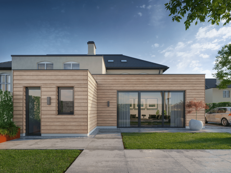 VOX KERRAFRONT malt oak - Deska elewacyjna FS-201 (18cm x 2,95m) Connex - realizacja