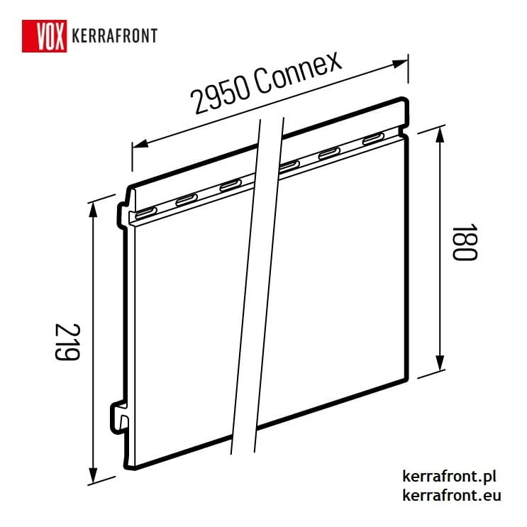VOX KERRAFRONT alpine oak - Deska elewacyjna FS-201 (18cm x 2,95m) Connex - schemat