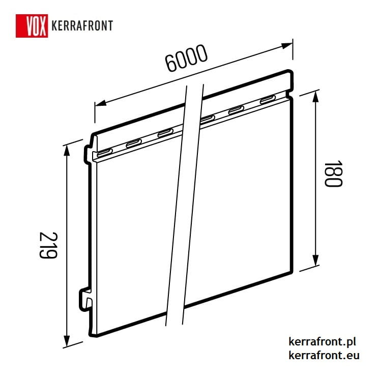 VOX KERRAFRONT alpine oak - Deska elewacyjna FS-201 (18cm x 6m) - schemat