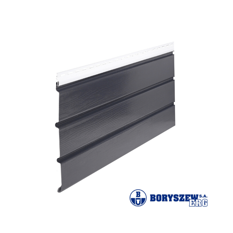 BORYSZEW - Podsufitka PCV antracyt pełna (trzydeskowa) - próbka (5-10cm)