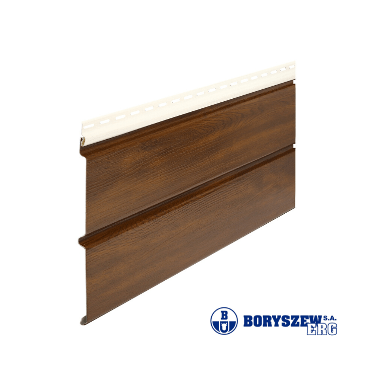 BORYSZEW - Podsufitka PCV orzech pełna (dwudeskowa) - próbka (5-10cm)