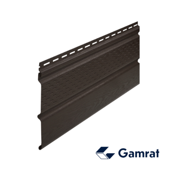 GAMRAT - Podsufitka PCV ciemnobrązowa wentylacyjna (dwudeskowa) - próbka (5-10cm)