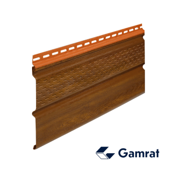 GAMRAT - Podsufitka PCV złoty dąb wentylacyjna (dwudeskowa) - próbka (5-10cm)