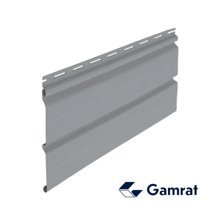 GAMRAT - Podsufitka PCV popielaty pełna (dwudeskowa) - próbka (5-10cm)
