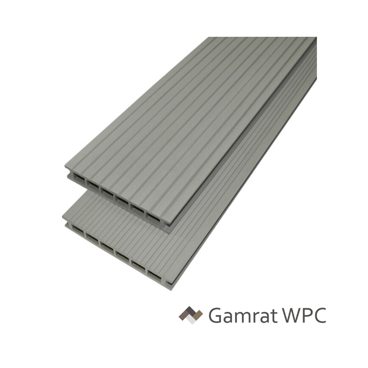 GAMRAT szary - deska tarasowa WPC/16cm (komorowa) - próbka (5-10cm)