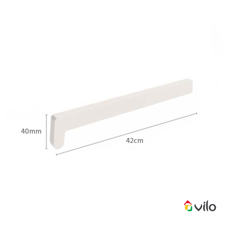 VILO Zaślepka parapetu PVC - biała UNIWERSALNA (lewa/prawa) / SCHEMAT