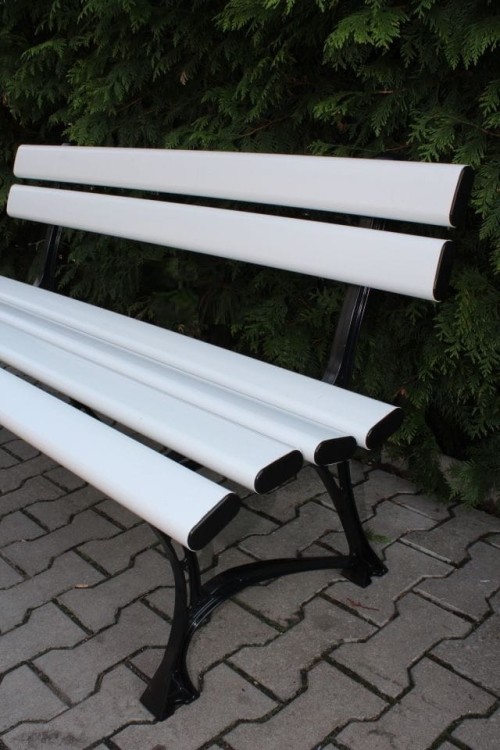 ŁAWKA z desek PVC + nogi aluminiowe / biały 130cm