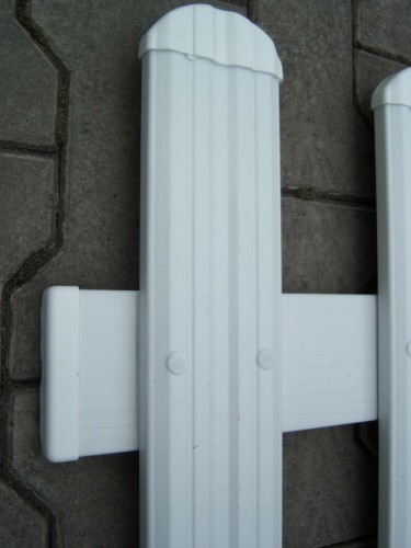 Zaślepka do sztachety PVC 80x15mm / biała OKRĄGŁA - WIZUALIZACJA