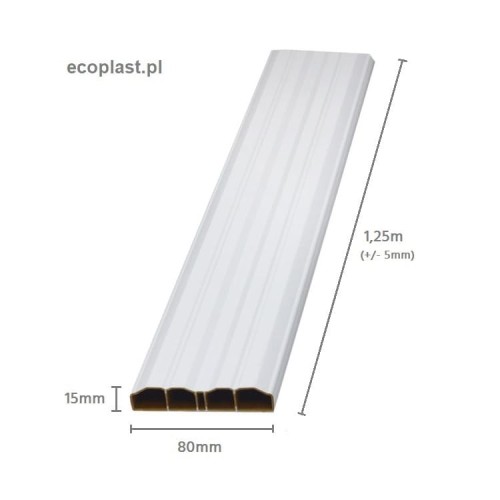 Sztacheta PVC 80x15mm / biała 1,25m - SCHEMAT