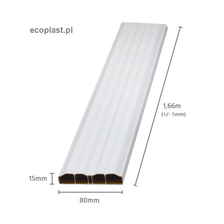 Sztacheta PVC 80x15mm / biała 1,66m - SCHEMAT