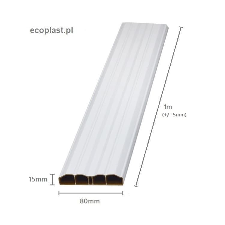 Sztacheta PVC 80x15mm / srebrna 1m - SCHEMAT