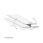 AS biały - Narożnik REGULOWANY PVC / 3m - SCHEMAT