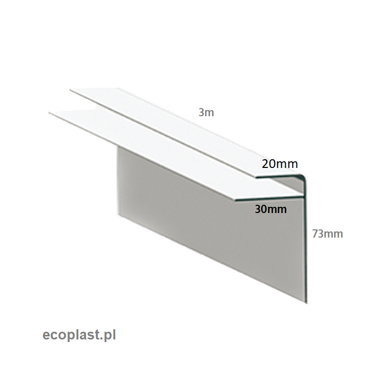 AS kremowy - Listwa "F" PVC / 3m - SCHEMAT