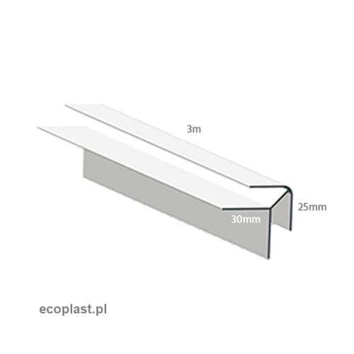 AS popiel marmur - Narożnik ZEWNĘTRZNY (90°) PVC / 3m - SCHEMAT