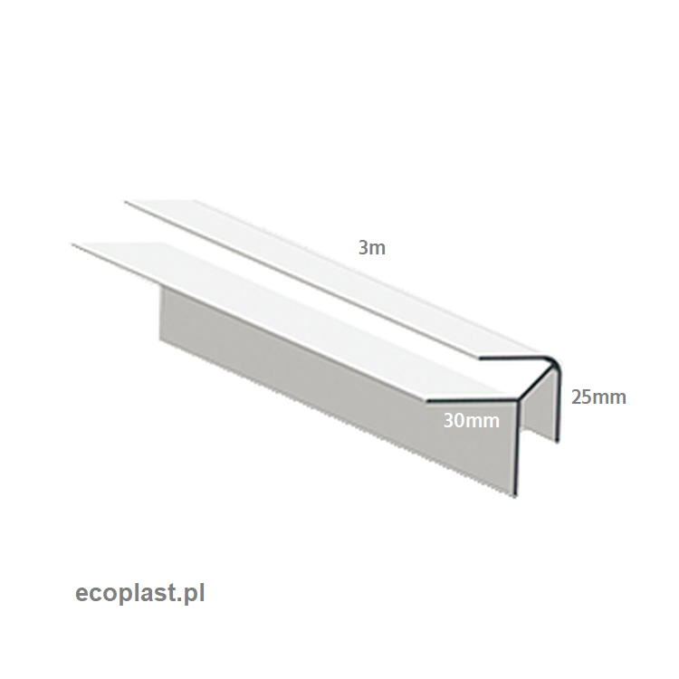 AS popiel marmur - Narożnik ZEWNĘTRZNY (90°) PVC / 3m - SCHEMAT
