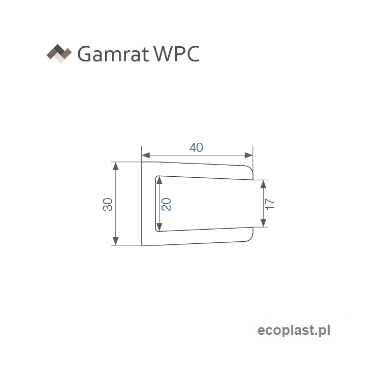 GAMRAT - Ceownik 40x30mm WPC / orzech 2m - SCHEMAT