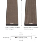 GAMRAT - Profil uniwersalny WPC sztacheta 100x19mm Classic / ciemny brąz 6m - schemat, powierzchnie i struktura