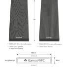 GAMRAT - Profil uniwersalny WPC sztacheta 100x19mm Premium / grafit 2m - schemat, powierzchnie i struktura