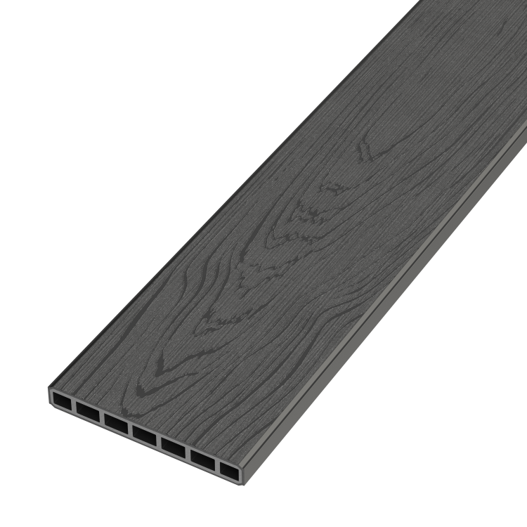 GAMRAT - Sztacheta pozioma WPC 150x19mm Premium / grafit 2m - strona 1 i 2: POWIERZCHNIA szczotkowana, STRUKTURA gładka ze wzorem drewna