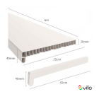 VILO Parapet wewnętrzny PVC szer. 25cm - biały / 6m - SCHEMAT