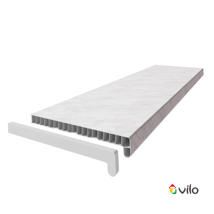 VILO Parapet wewnętrzny PVC szer. 30cm - marmur / ZAŚLEPKA (lewa/prawa) - opcja dodatkowa