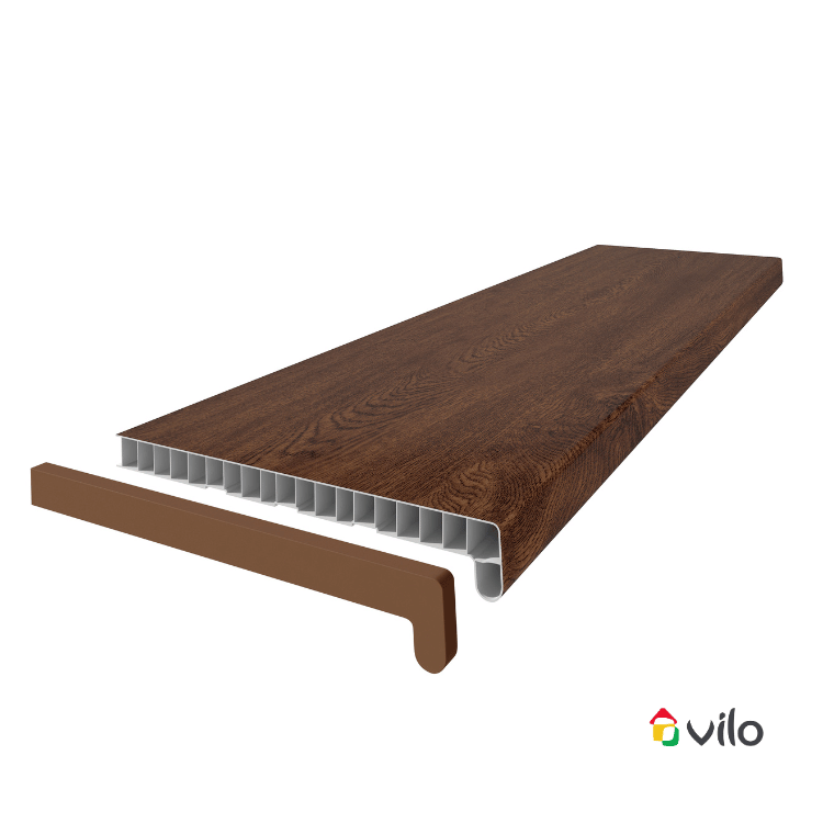 VILO Parapet wewnętrzny PVC szer. 30cm - orzech / ZAŚLEPKA (lewa/prawa) - opcja dodatkowa