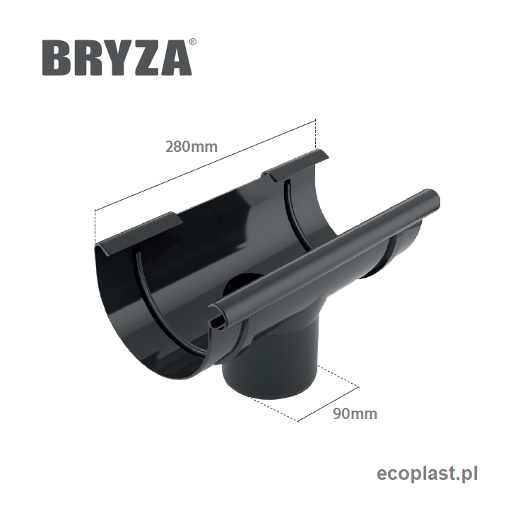 bryza-pvc-brazowy-lej-spustowy-125-90mm-schemat