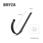 BRYZA PVC - Uchwyt rynnowy 150mm metalowy / PROSTY - SCHEMAT
