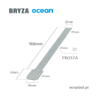 BRYZA / OCEAN - Listwa mocująca do uchwytu PVC 75mm / PROSTA (stal) - SCHEMAT