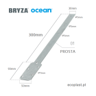 BRYZA / OCEAN - Listwa mocująca do uchwytu PVC 125-150mm / PROSTA (stal) - SCHEMAT