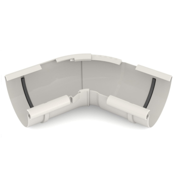 BRYZA PVC biały - Narożnik 125mm / WEWNĘTRZNY regulowany (kąt 120°-145°)