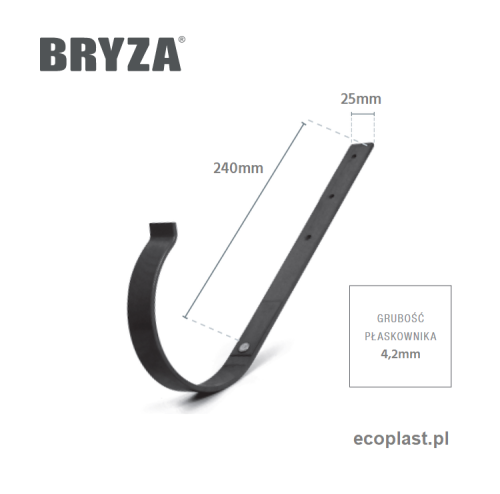 bryza-pvc-czarny-uchwyt-rynnowy-125mm-metalowy-prosty-schemat