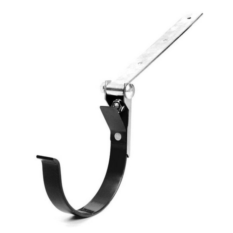 BRYZA PVC czarny - Uchwyt rynnowy 125mm metalowy / REGULOWANY