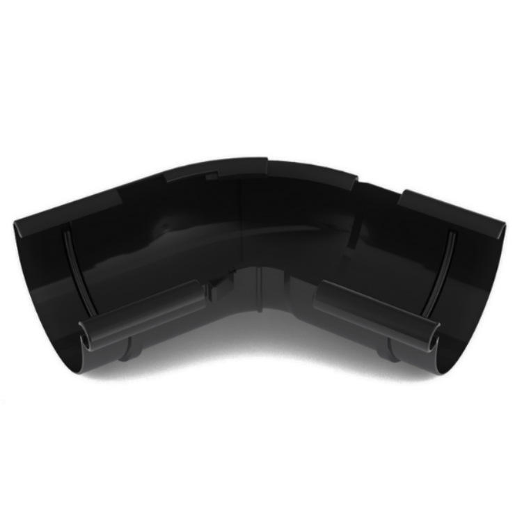 BRYZA PVC czarny - Narożnik 125mm / WEWNĘTRZNY regulowany (kąt 120°-145°)