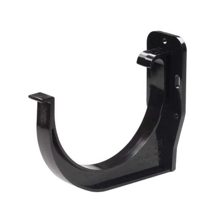 CZARNY PVC - Uchwyt rynnowy 75mm (zamiennik) / DOCZOŁOWY