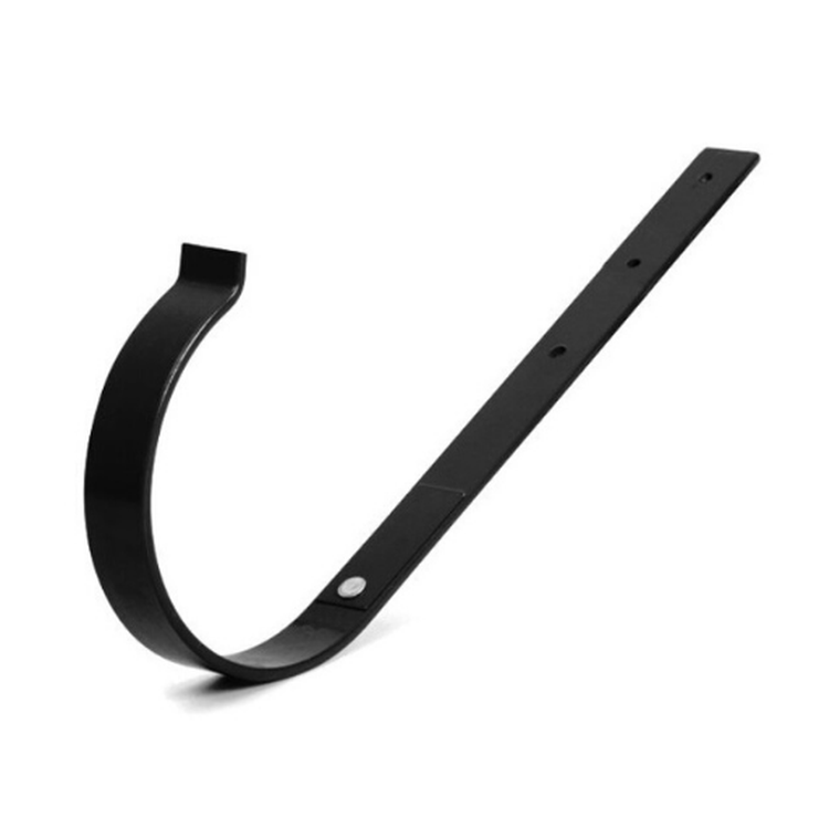 BRYZA PVC czarny - Uchwyt rynnowy 75mm metalowy / PROSTY