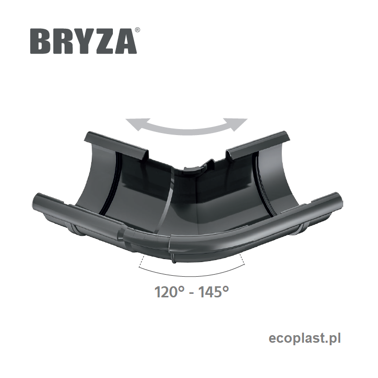 BRYZA PVC - Narożnik ZEWNĘTRZNY regulowany (kąt 120°-145°) - REGULACJA
