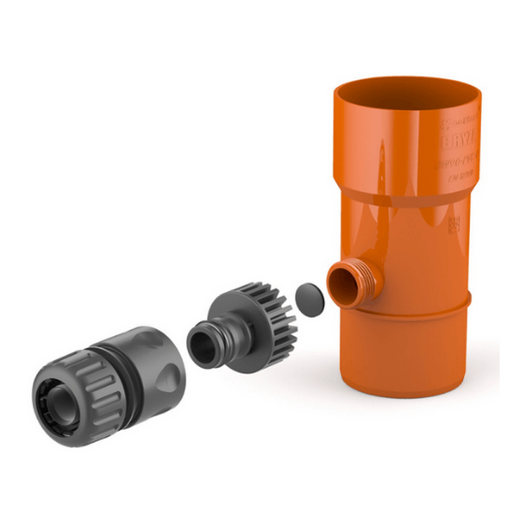 BRYZA PVC ceglasty - Odzyskiwacz wody deszczowej / 63mm + końcówki