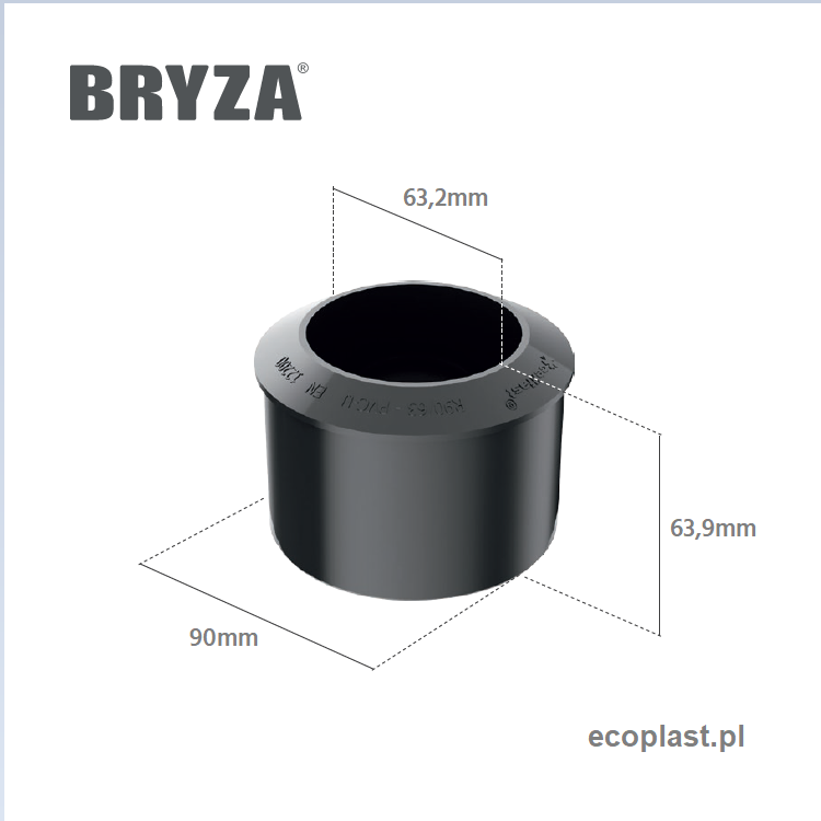 BRYZA PVC - Redukcja 90/63mm - SCHEMAT