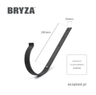 BRYZA PVC - Uchwyt rynnowy 125mm metalowy / PROSTY - SCHEMAT
